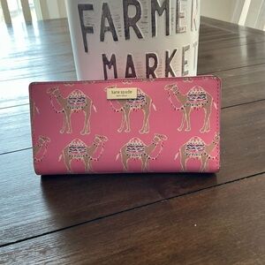 Kate Spade Pink Camel Print Wallet